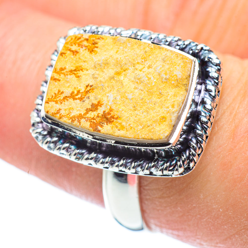 Germany Psilomelane Dendrite Rings handcrafted by Anasilvercos - RING57531