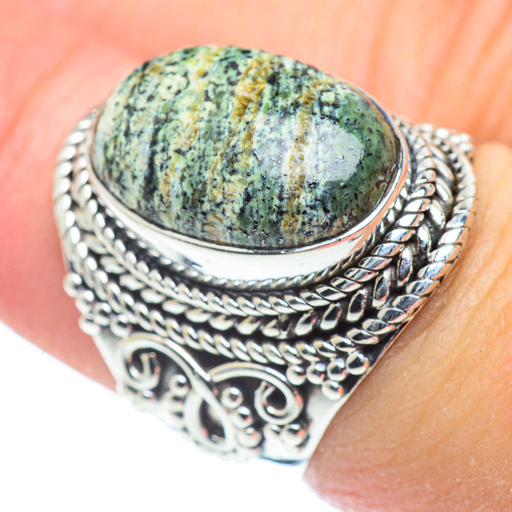 Lizard Jasper Rings handcrafted by Anasilvercos - RING57556