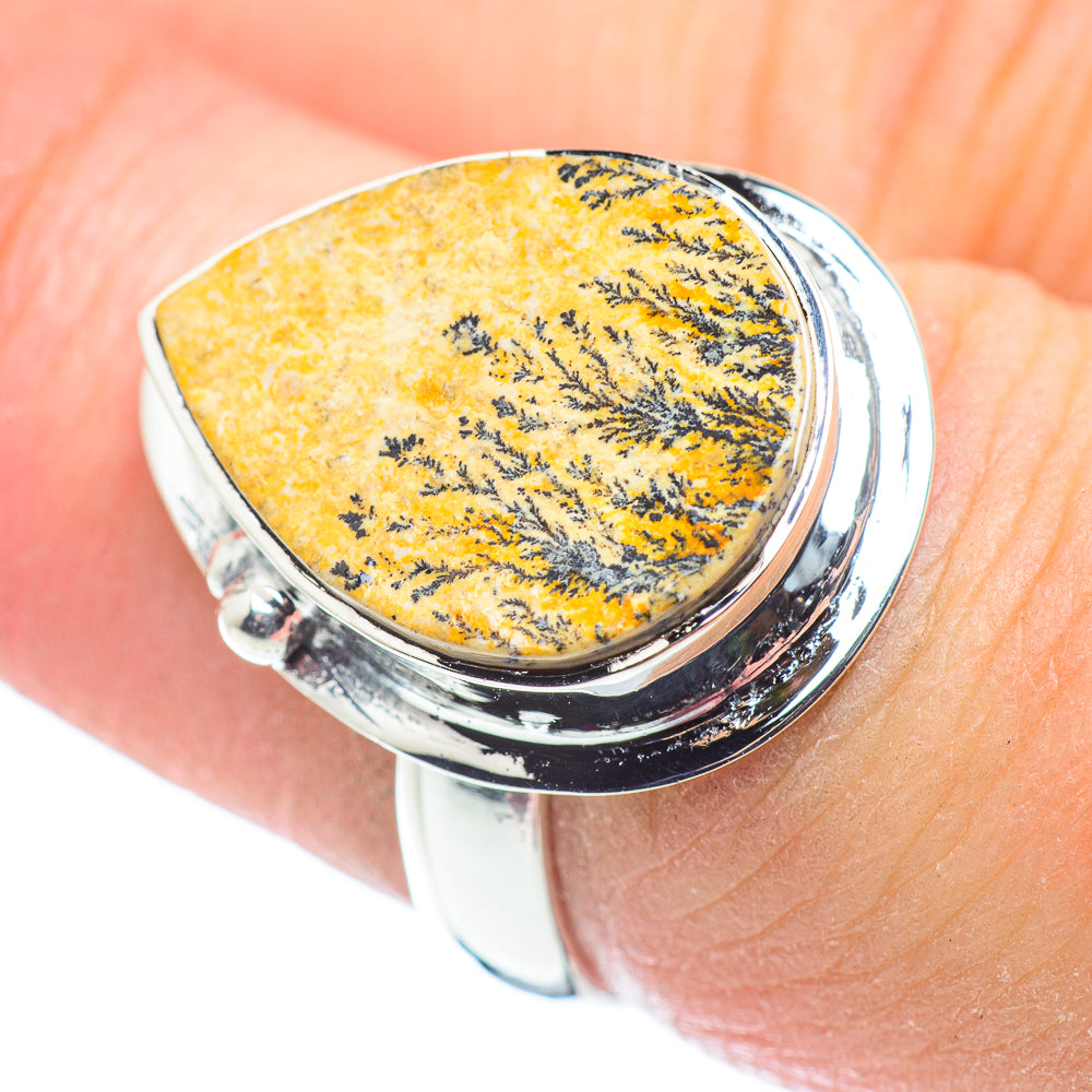Germany Psilomelane Dendrite Rings handcrafted by Anasilvercos - RING57559