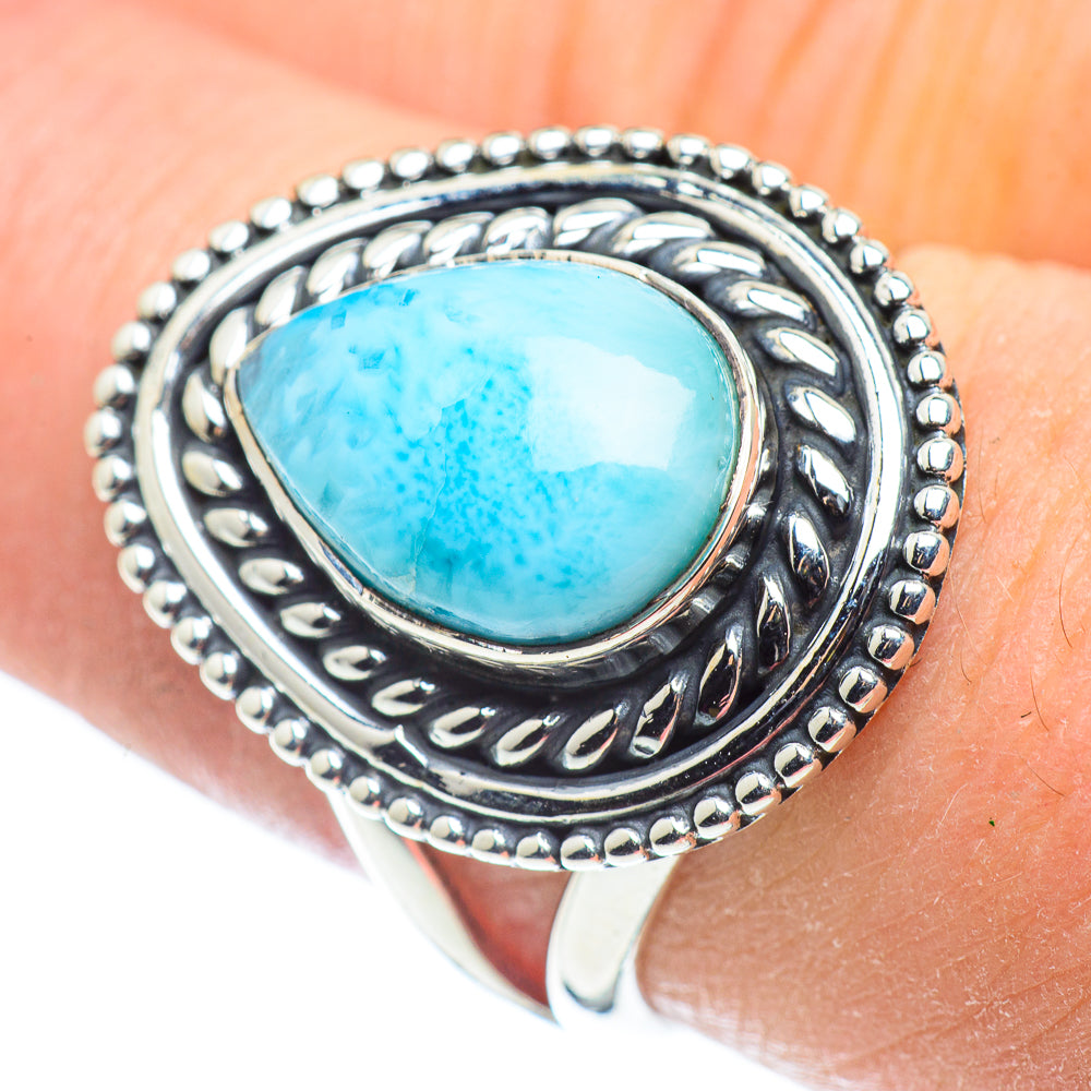 Larimar Rings handcrafted by Anasilvercos - RING57569