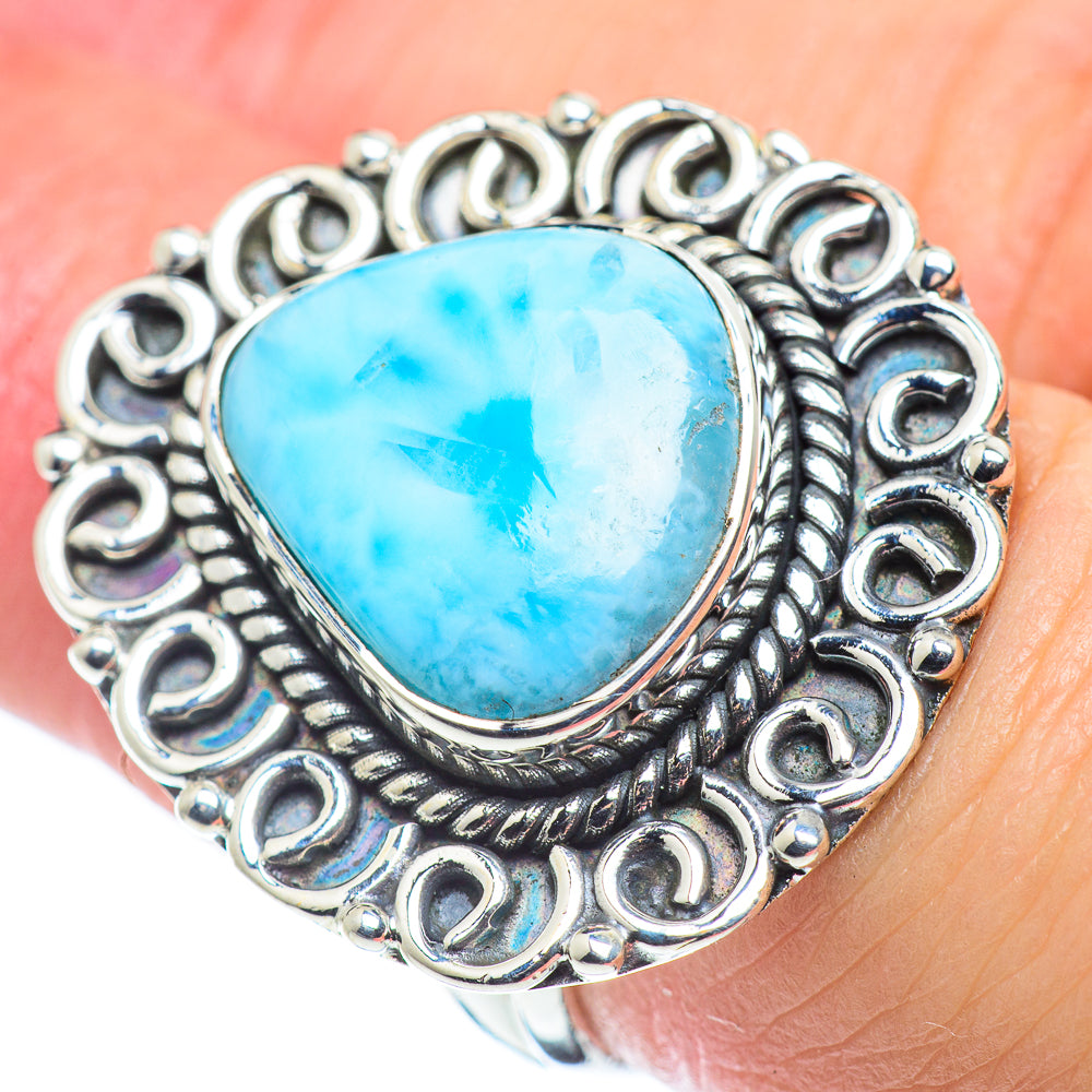 Larimar Rings handcrafted by Anasilvercos - RING57592