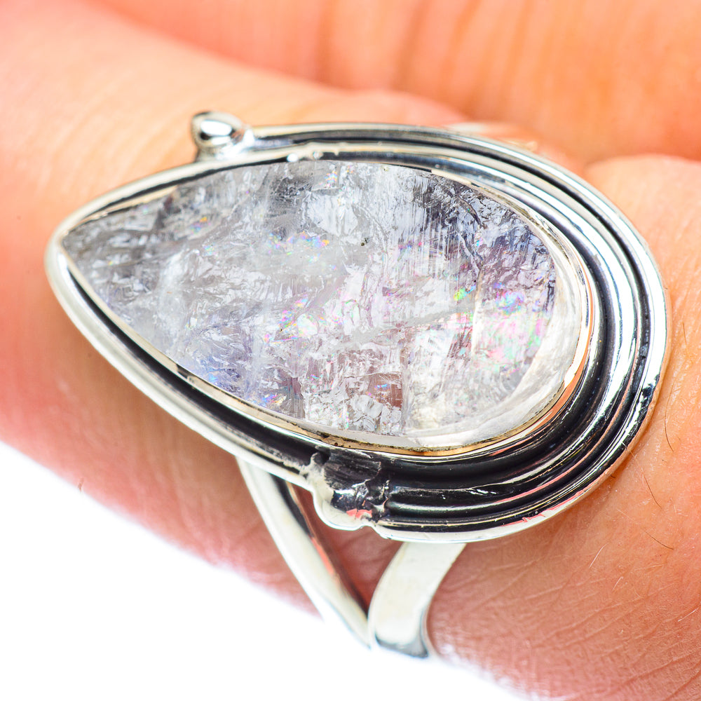 Rainbow Moonstone Rings handcrafted by Anasilvercos - RING57617