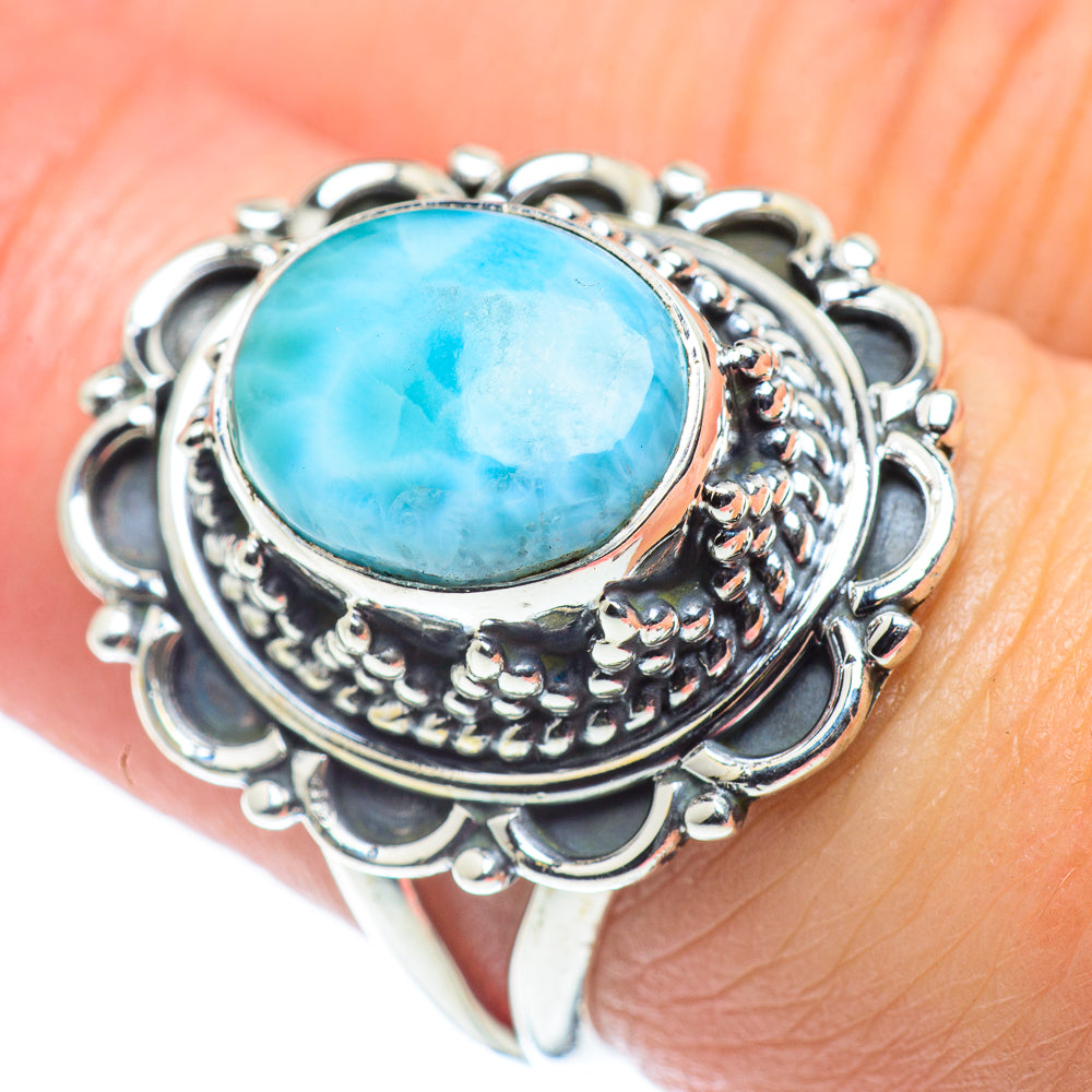 Larimar Rings handcrafted by Anasilvercos - RING57637