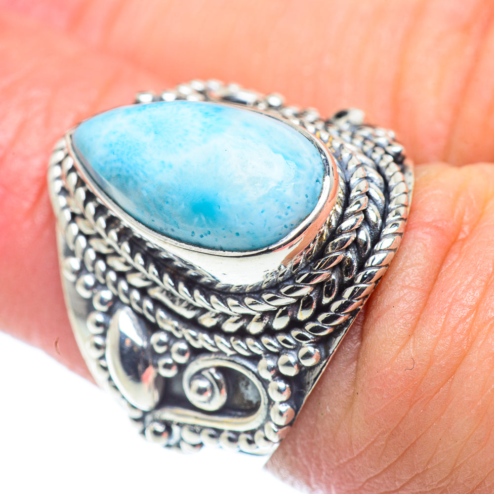 Larimar Rings handcrafted by Anasilvercos - RING57640