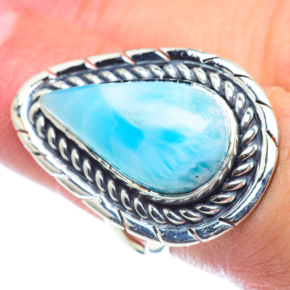 Larimar Rings handcrafted by Anasilvercos - RING57688