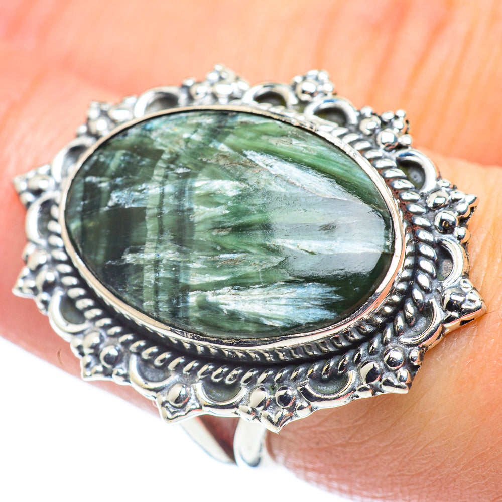 Seraphinite Rings handcrafted by Anasilvercos - RING57691