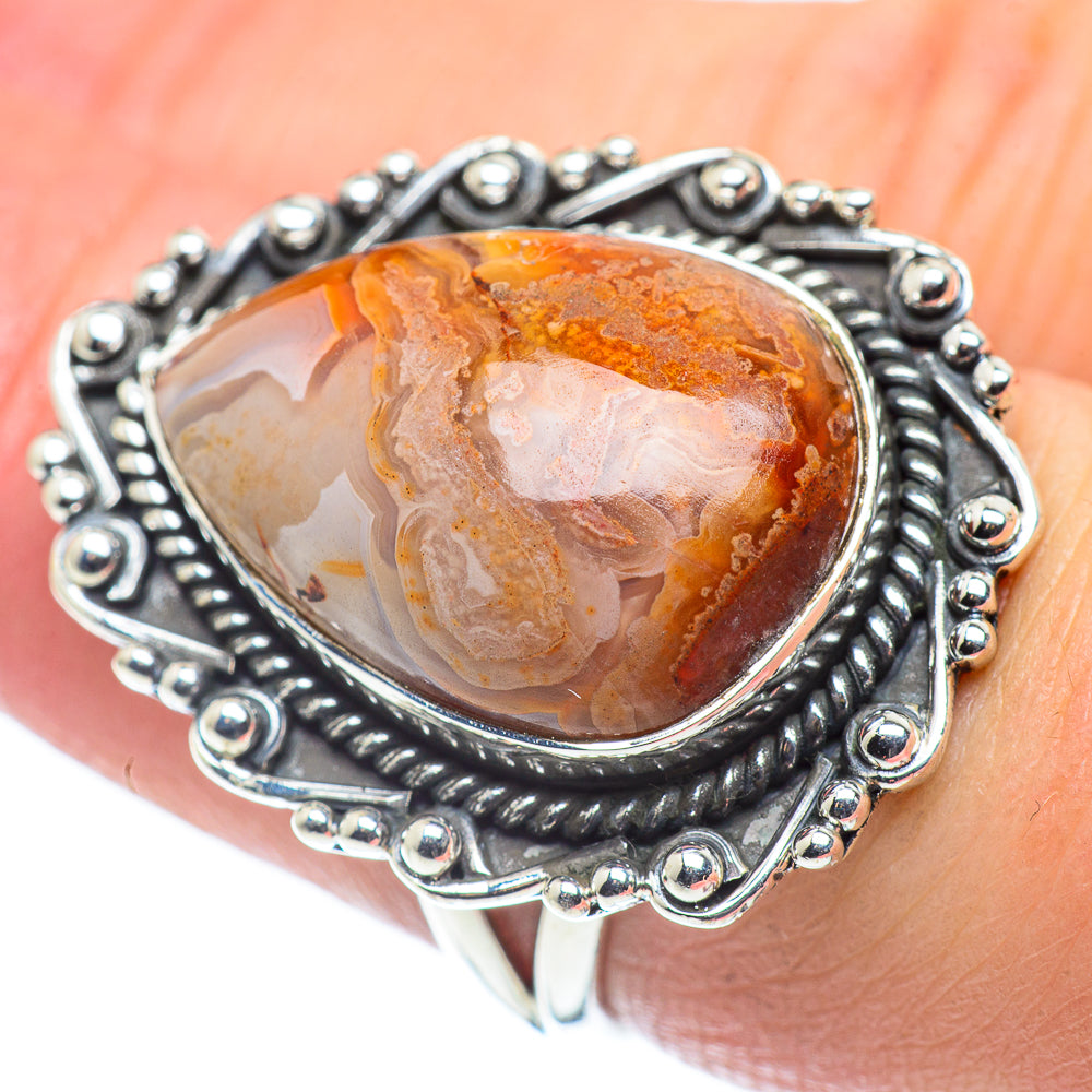 Laguna Lace Agate Rings handcrafted by Anasilvercos - RING57717