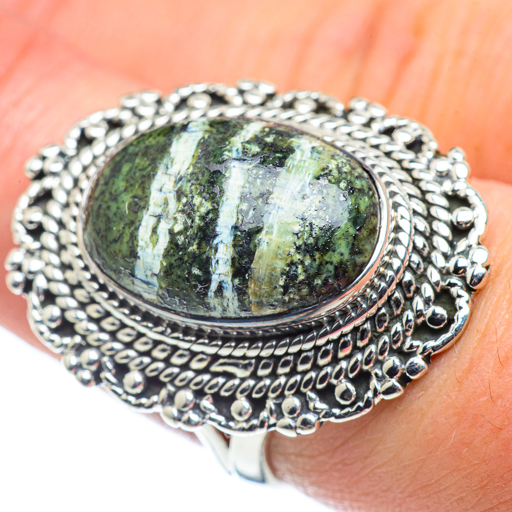 Lizard Jasper Rings handcrafted by Anasilvercos - RING57735
