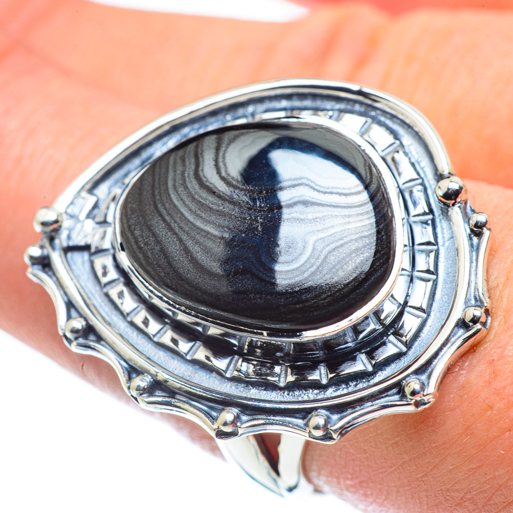 Psilomelane Dendrite Rings handcrafted by Anasilvercos - RING57741