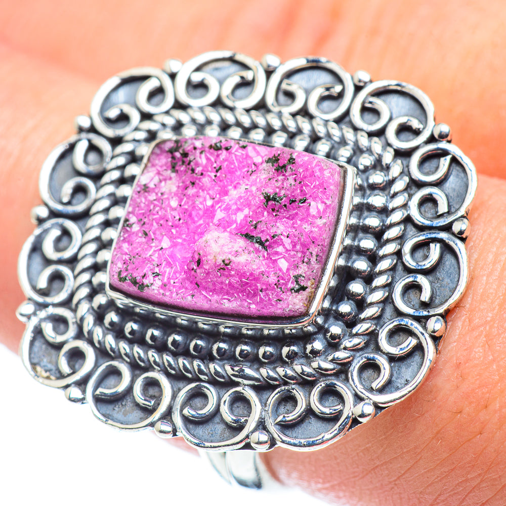 Cobalto Calcite Druzy Rings handcrafted by Anasilvercos - RING57743