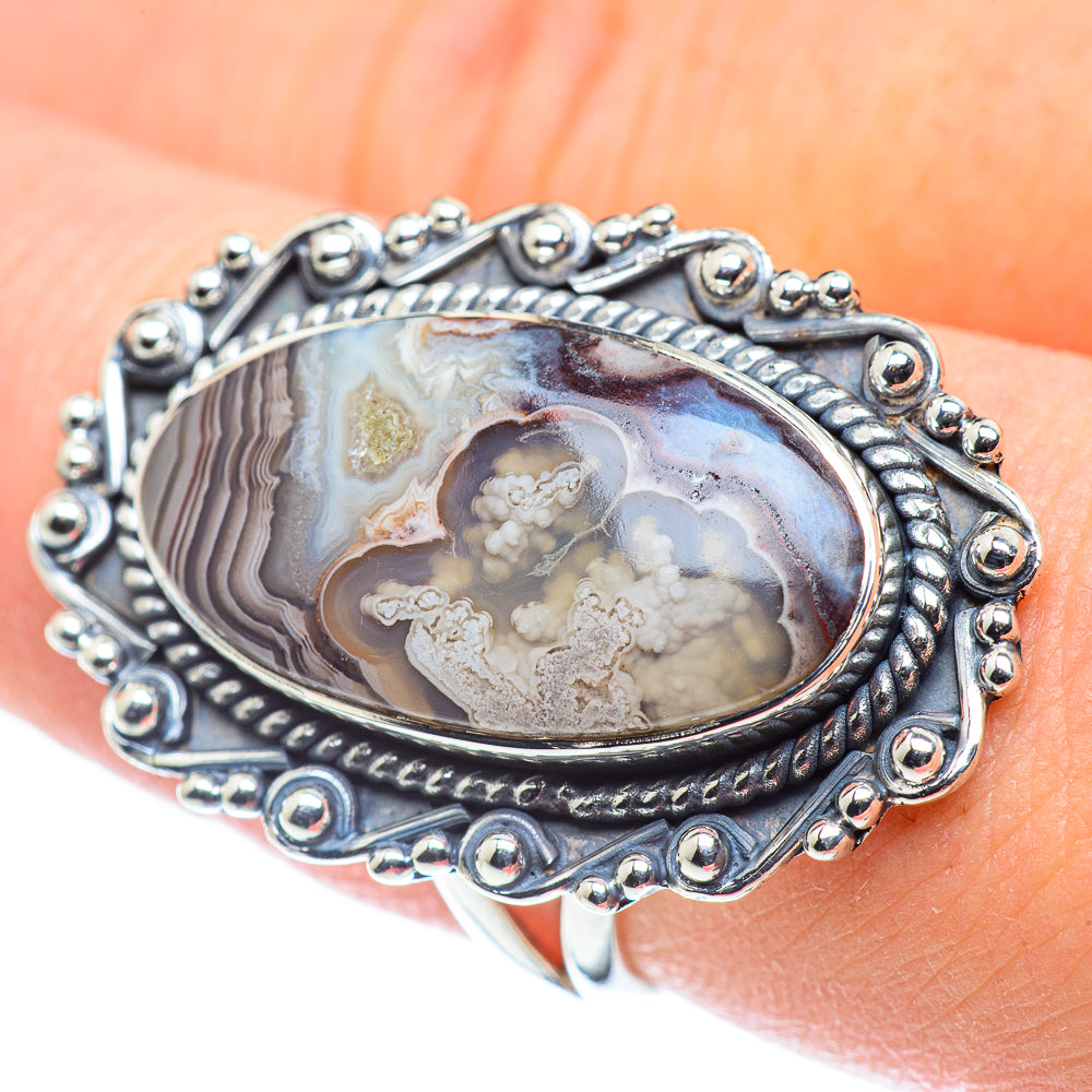 Laguna Lace Agate Rings handcrafted by Anasilvercos - RING57765