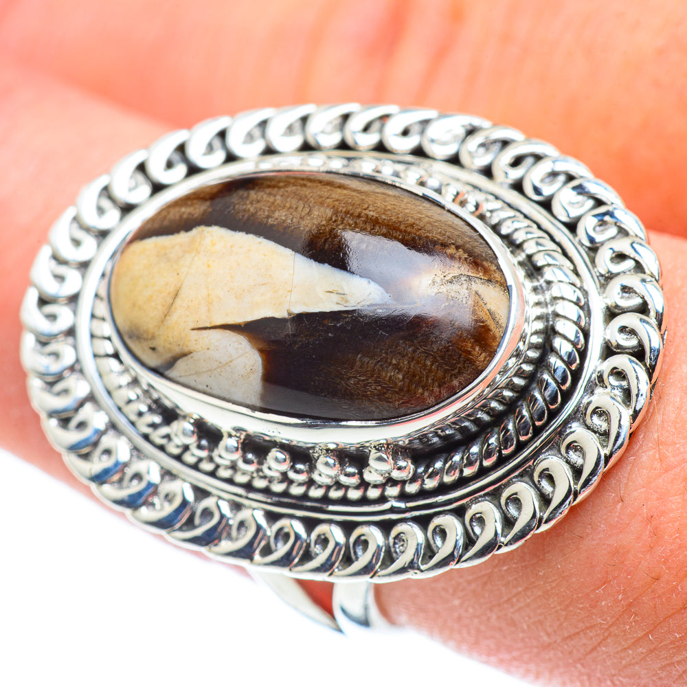 Peanut Wood Jasper Rings handcrafted by Anasilvercos - RING57788