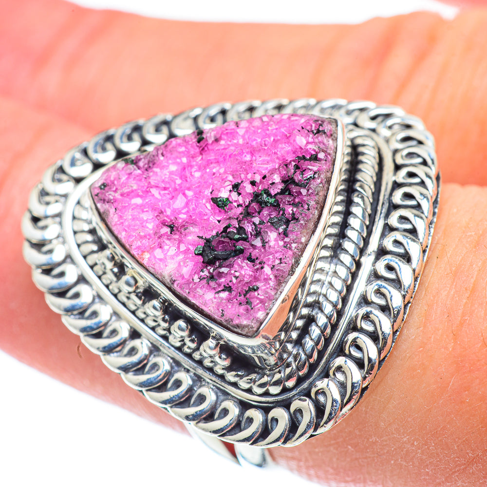 Cobalto Calcite Druzy Rings handcrafted by Anasilvercos - RING57792