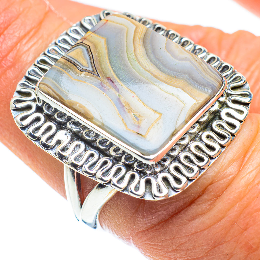 Laguna Lace Agate Rings handcrafted by Anasilvercos - RING57881