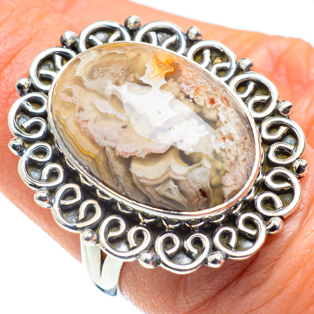 Laguna Lace Agate Rings handcrafted by Anasilvercos - RING57896