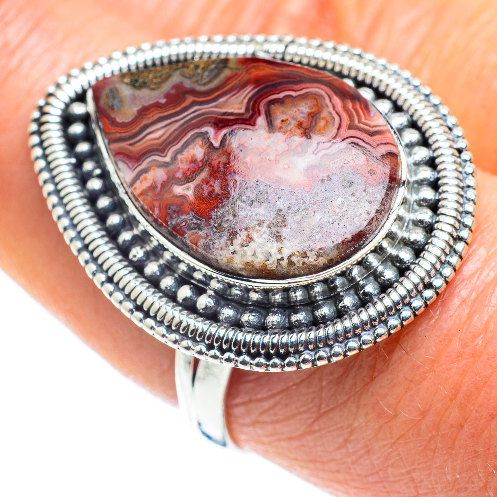 Crazy Lace Agate Rings handcrafted by Anasilvercos - RING57926