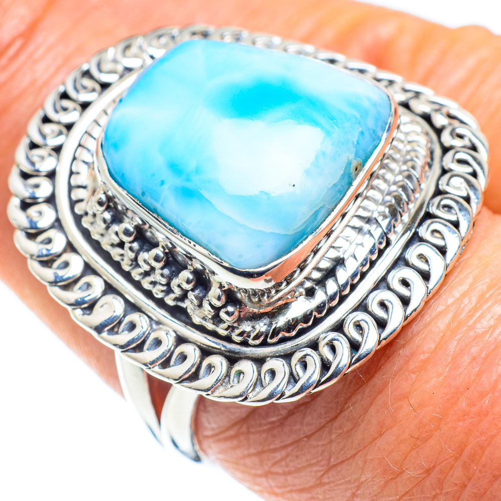 Larimar Rings handcrafted by Anasilvercos - RING57928