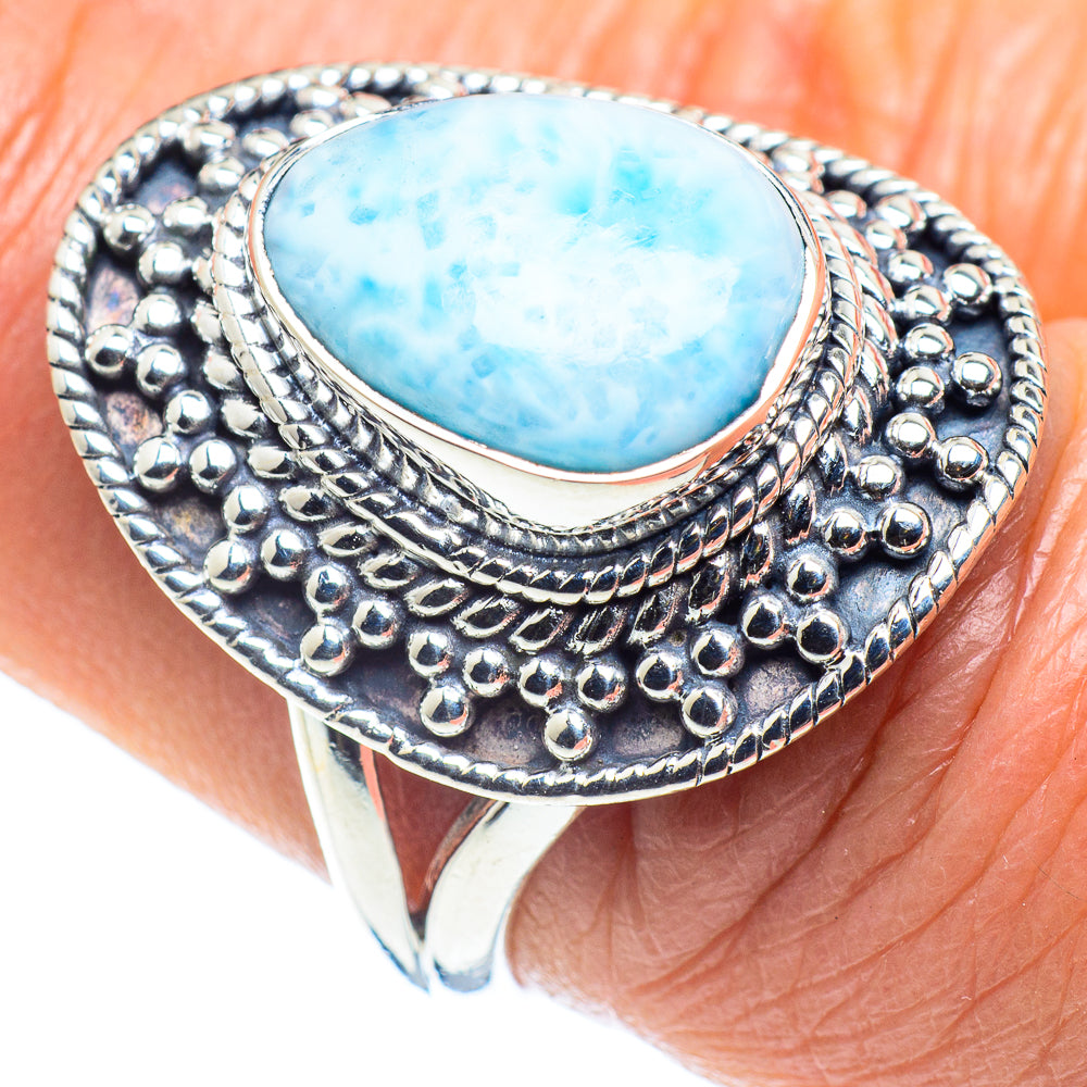 Larimar Rings handcrafted by Anasilvercos - RING57971