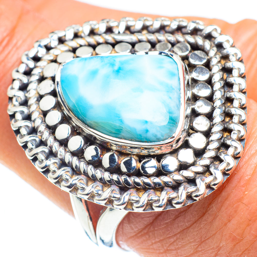 Larimar Rings handcrafted by Anasilvercos - RING58038