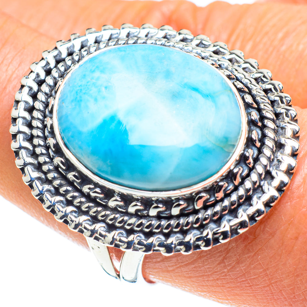 Larimar Rings handcrafted by Anasilvercos - RING58050