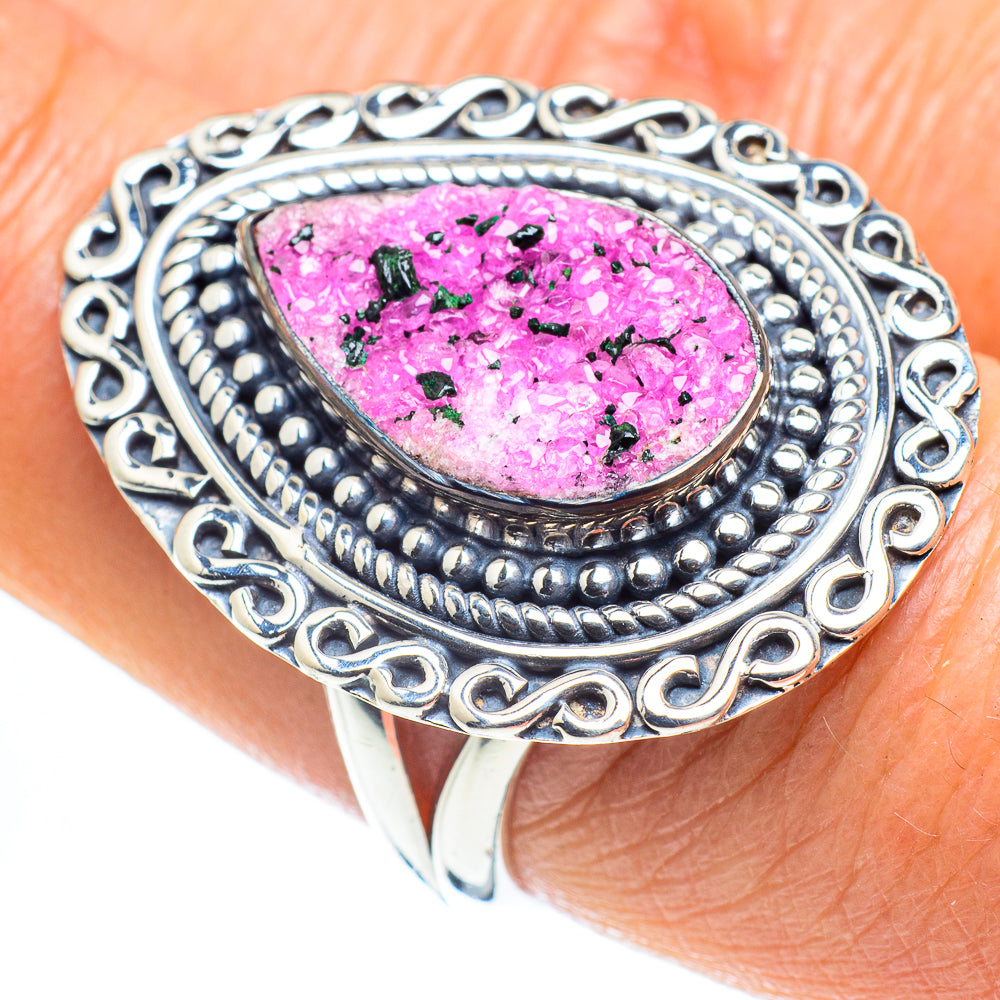Cobalto Calcite Druzy Rings handcrafted by Anasilvercos - RING58057