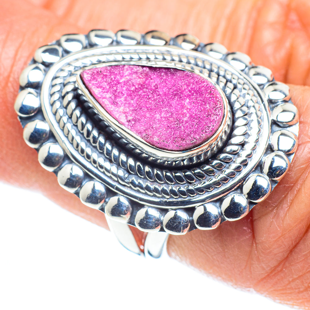 Cobalto Calcite Druzy Rings handcrafted by Anasilvercos - RING58065