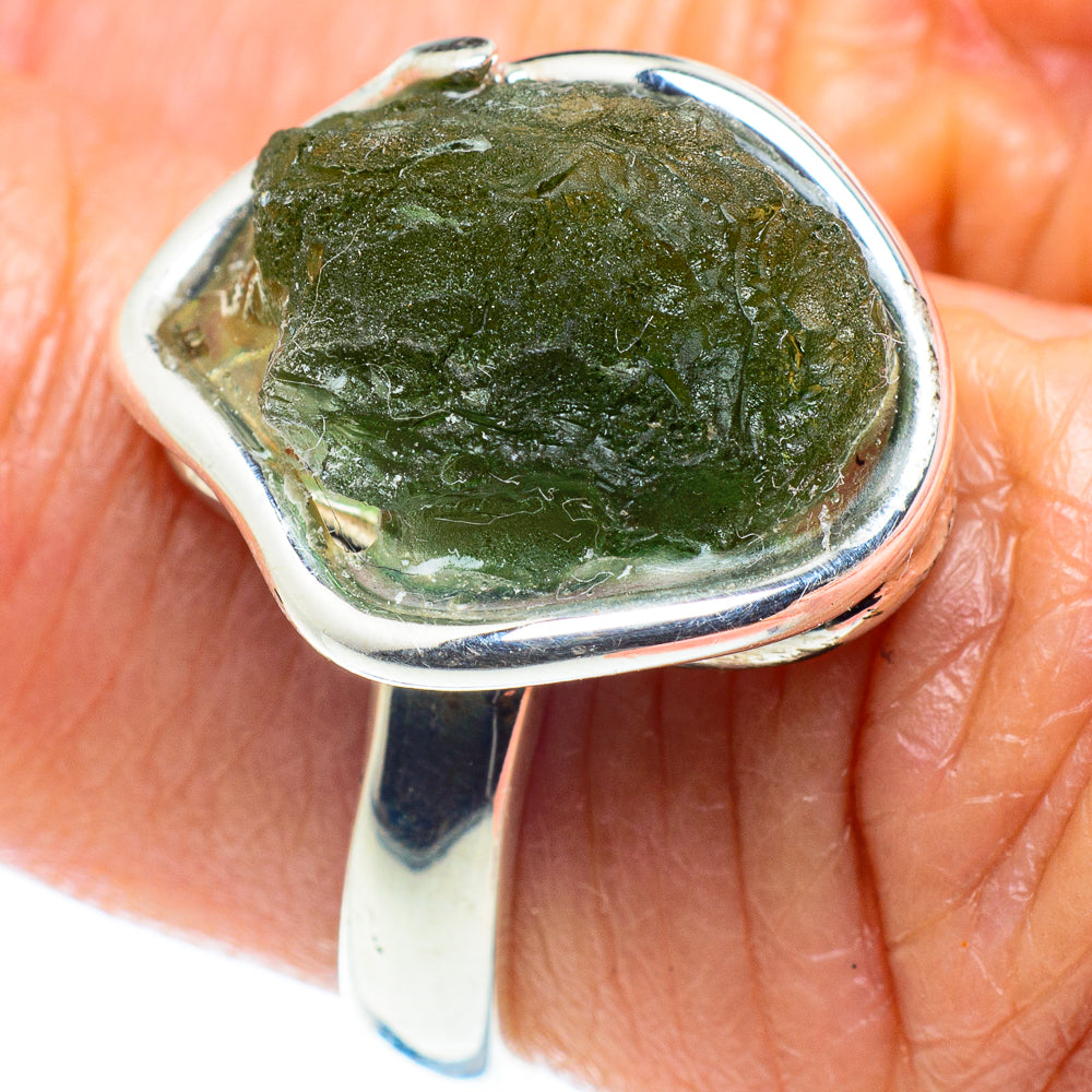 Czech Moldavite Rings handcrafted by Anasilvercos - RING58078