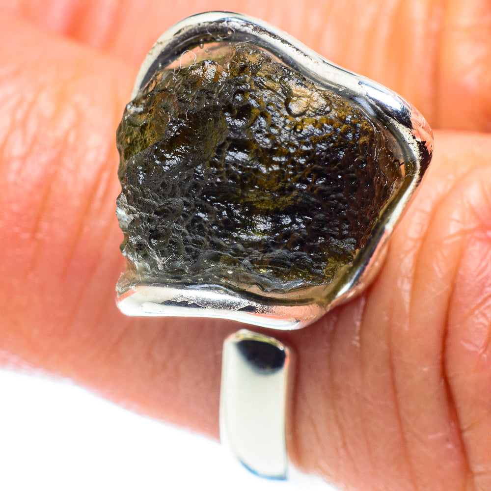 Czech Moldavite Rings handcrafted by Anasilvercos - RING58081