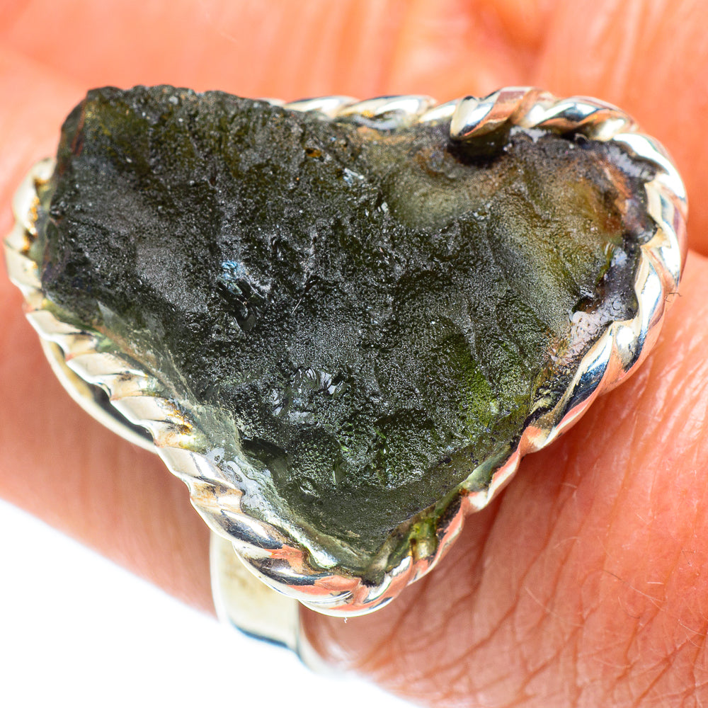 Czech Moldavite Rings handcrafted by Anasilvercos - RING58082