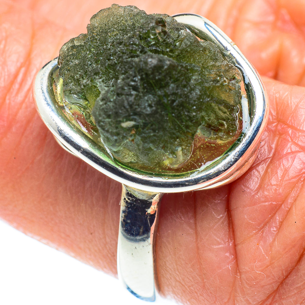 Czech Moldavite Rings handcrafted by Anasilvercos - RING58094