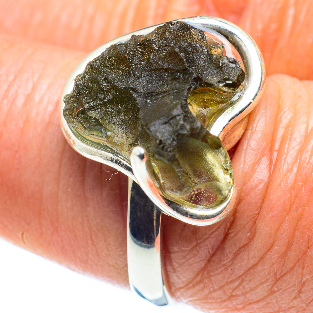 Czech Moldavite Rings handcrafted by Anasilvercos - RING58098