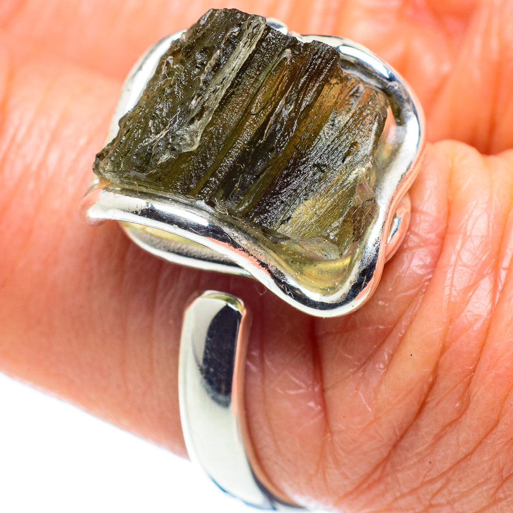 Czech Moldavite Rings handcrafted by Anasilvercos - RING58100