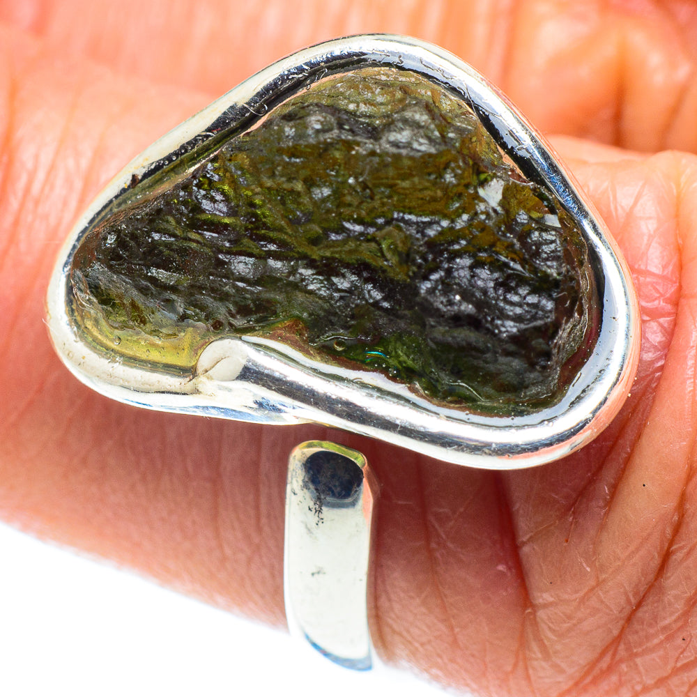 Czech Moldavite Rings handcrafted by Anasilvercos - RING58102