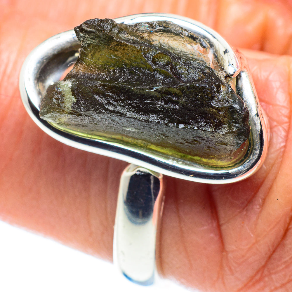 Czech Moldavite Rings handcrafted by Anasilvercos - RING58103