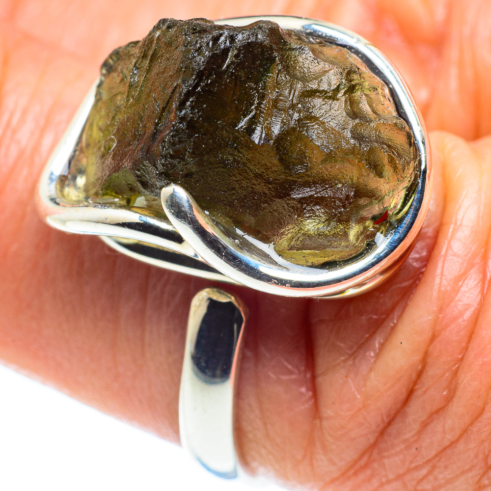 Czech Moldavite Rings handcrafted by Anasilvercos - RING58111