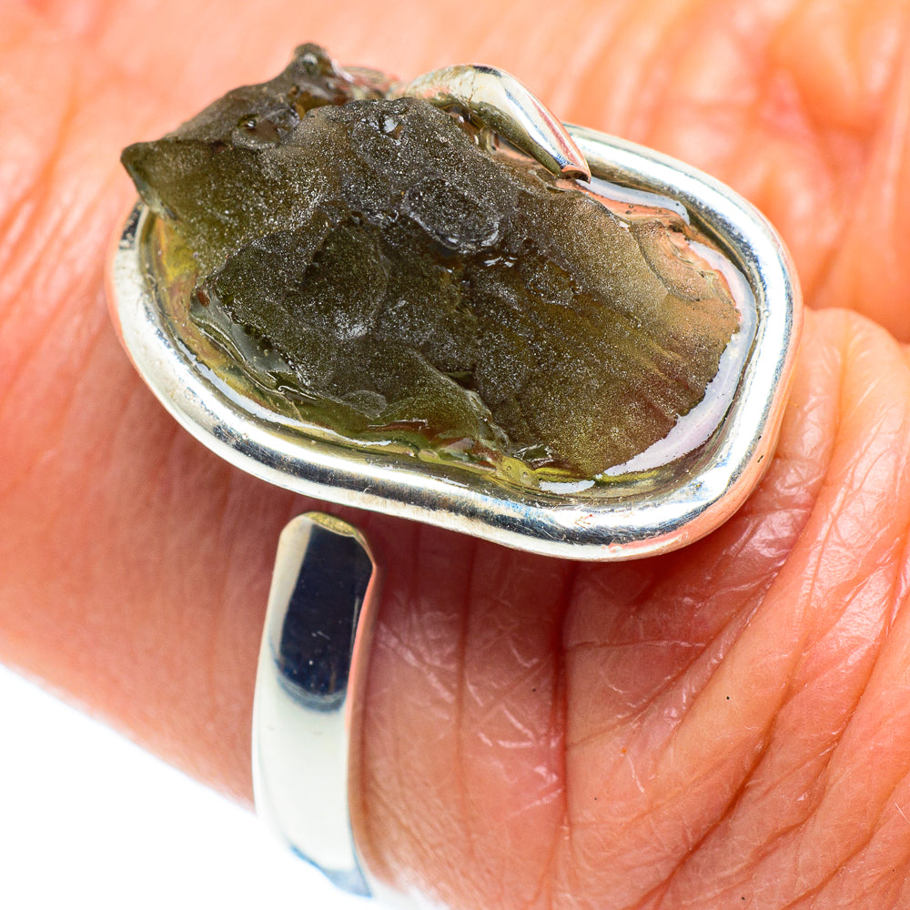 Czech Moldavite Rings handcrafted by Anasilvercos - RING58113