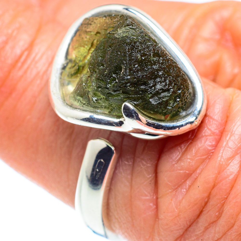 Czech Moldavite Rings handcrafted by Anasilvercos - RING58114