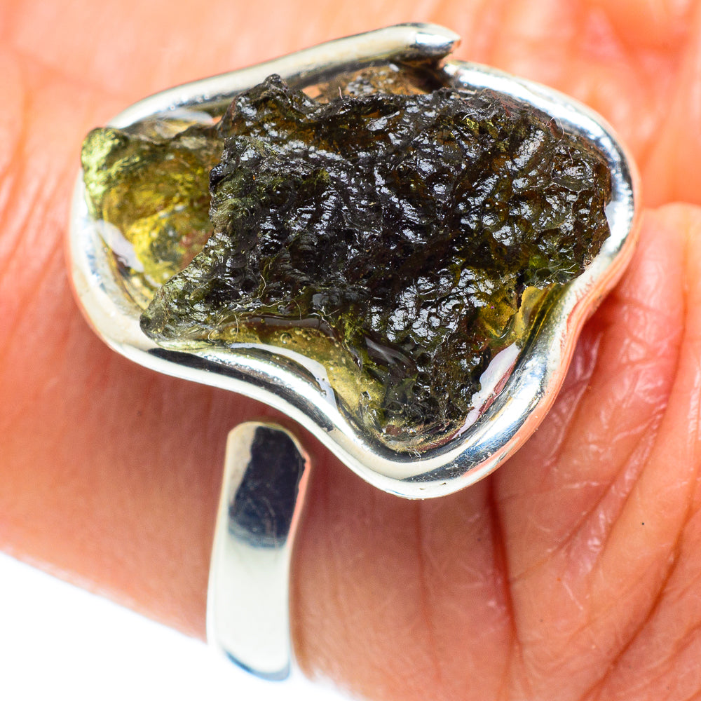 Czech Moldavite Rings handcrafted by Anasilvercos - RING58118