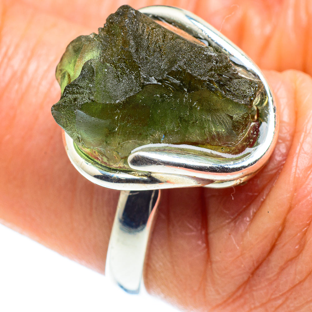 Czech Moldavite Rings handcrafted by Anasilvercos - RING58119