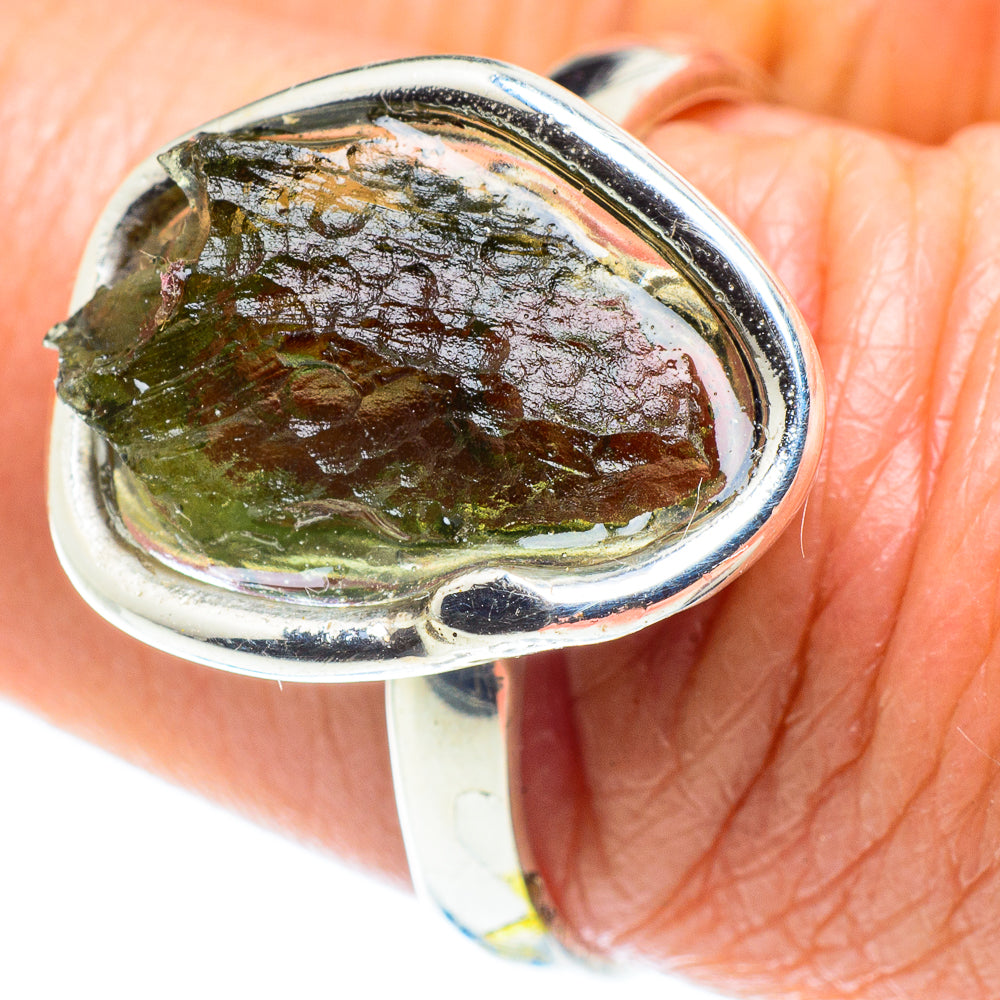 Czech Moldavite Rings handcrafted by Anasilvercos - RING58121