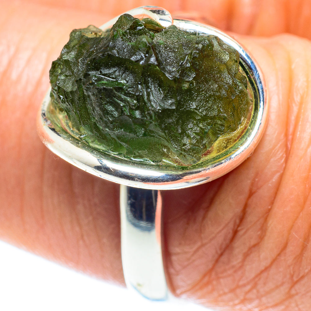 Czech Moldavite Rings handcrafted by Anasilvercos - RING58124