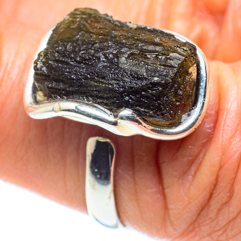 Czech Moldavite Rings handcrafted by Anasilvercos - RING58125
