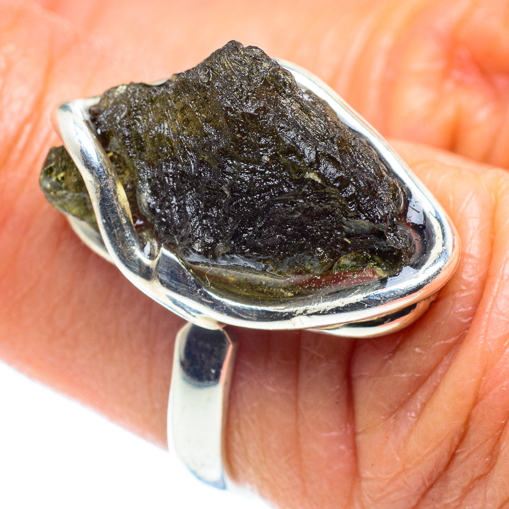 Czech Moldavite Rings handcrafted by Anasilvercos - RING58126