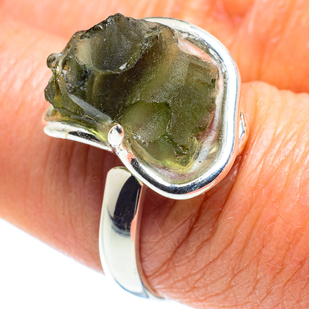 Czech Moldavite Rings handcrafted by Anasilvercos - RING58130