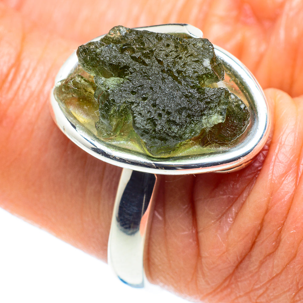 Czech Moldavite Rings handcrafted by Anasilvercos - RING58131