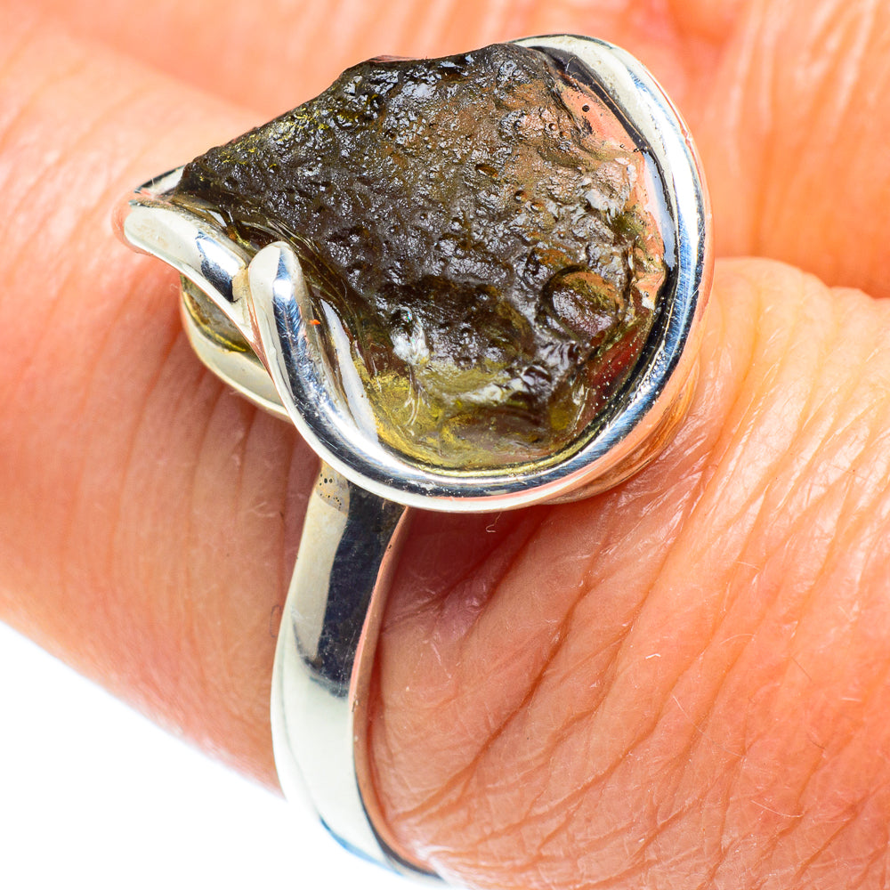 Czech Moldavite Rings handcrafted by Anasilvercos - RING58138