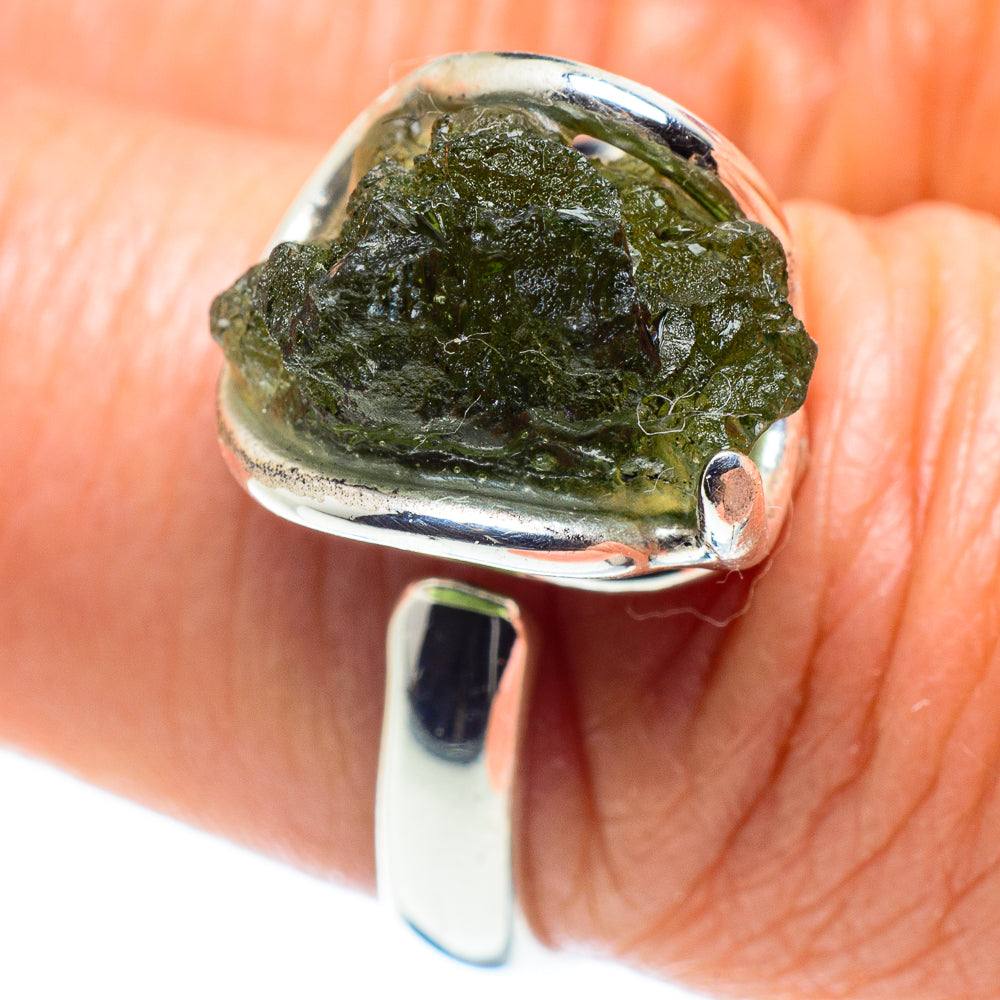 Czech Moldavite Rings handcrafted by Anasilvercos - RING58143