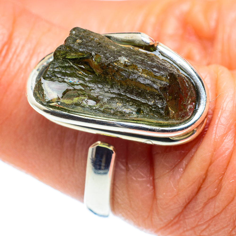 Czech Moldavite Rings handcrafted by Anasilvercos - RING58144