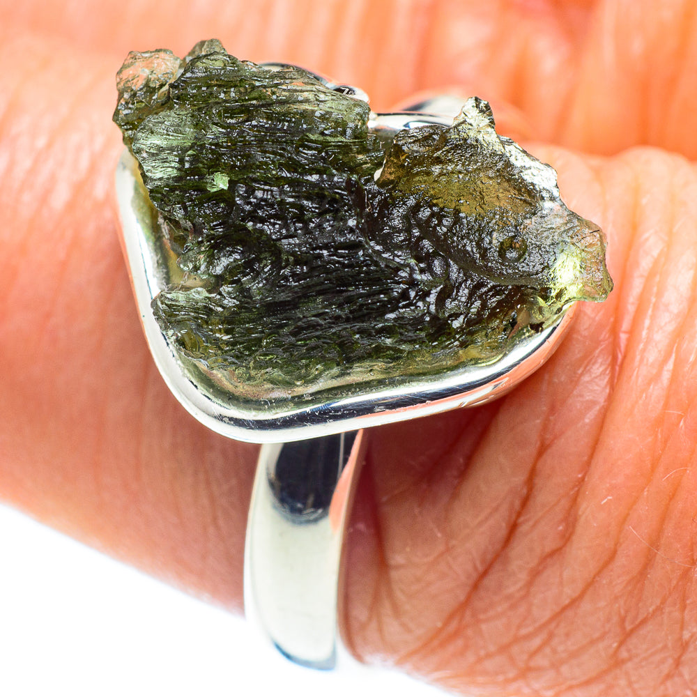 Czech Moldavite Rings handcrafted by Anasilvercos - RING58145