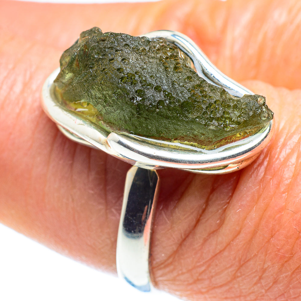 Czech Moldavite Rings handcrafted by Anasilvercos - RING58148